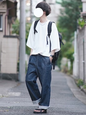 「DOOPZ（ドープス）のアイテム（バッグ）」を使った、とっしーさん（メンズ・184cm）の夏コーディネート