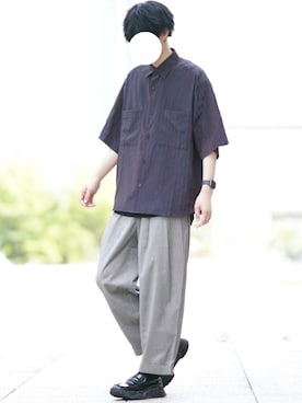 「DOOPZ（ドープス）のアイテム（スラックス）」を使った、とっしーさん（メンズ・184cm）の春コーディネート