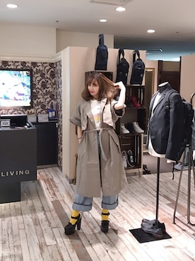 「パジャマ」｜「アイテム（その他アウター）」を使った、kumi kitanoさん（レディース・160cm）の春コーディネート