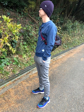 「INFIELDER DESIGN（インフィールダーデザイン）のアイテム（ニットキャップ/ビーニー）」を使った、UTOPIAさん（メンズ・173cm）の冬コーディネート
