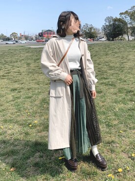 「アイテム（ステンカラーコート）」を使った、maiさん（レディース・158cm・20代）の春コーディネート