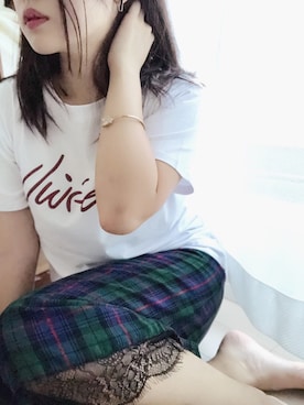 「ブラックウォッチ」｜「アイテム（ワンピース/ドレス）」を使った、コマじろうさん（レディース・149cm）の夏コーディネート