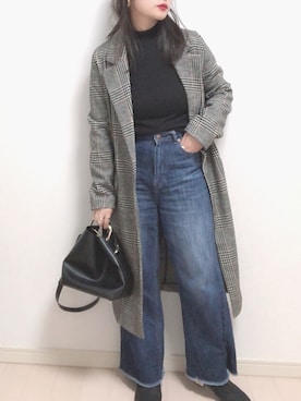 「H&M（エイチ・アンド・エム）のアイテム（チェスターコート）」を使った、コマじろうさん（レディース・149cm）の秋コーディネート