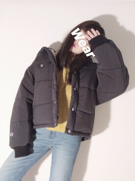 「ショートダウン」｜「アイテム（その他アウター）」を使った、コマじろうさん（レディース・149cm）の冬コーディネート