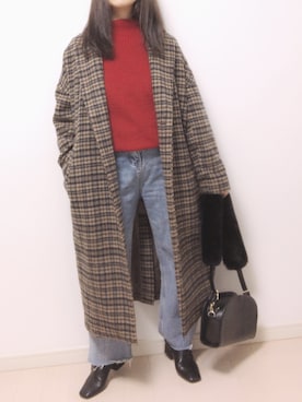 「BACK NUMBER（バックナンバー）のアイテム（チェスターコート）」を使った、コマじろうさん（レディース・149cm）の冬コーディネート