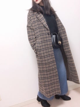 「BACK NUMBER（バックナンバー）のアイテム（チェスターコート）」を使った、コマじろうさん（レディース・149cm）の冬コーディネート