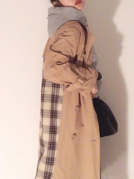 「niko and...（ニコアンド）のオリジナルアソートキルトショルダーバッグ（ショルダーバッグ）」を使った、コマじろうさん（レディース・149cm）の冬コーディネート