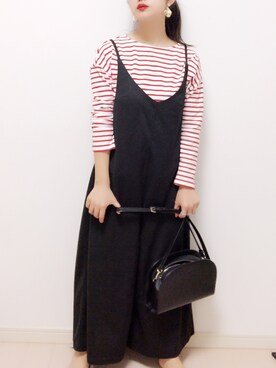 「アイテム（つなぎ/オールインワン）」を使った、コマじろうさん（レディース・149cm）の春コーディネート