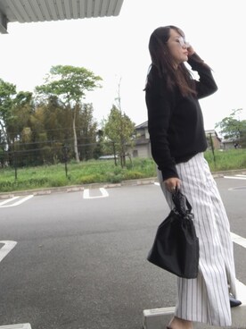 「niko and...（ニコアンド）のオリジナルアソートキルトショルダーバッグ（ショルダーバッグ）」を使った、コマじろうさん（レディース・149cm）の春コーディネート