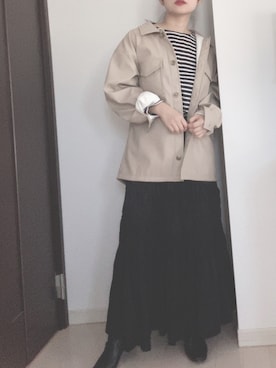 「OZOC（オゾック）のアイテム（ブーツ）」を使った、コマじろうさん（レディース・149cm）の秋コーディネート