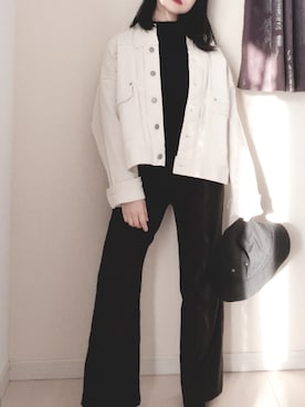 「ノーカラージャケット」｜コマじろうさん（レディース・149cm）の春コーディネート