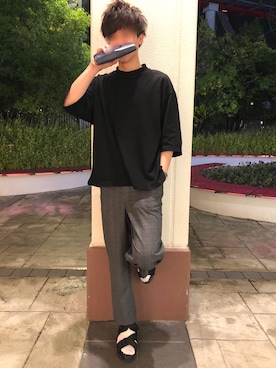 「アイテム（バングル/リストバンド）」を使った、Matoさん（メンズ・175cm・20代）の夏コーディネート