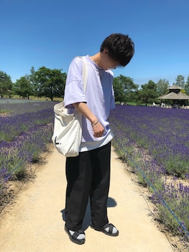 「アイテム（バングル/リストバンド）」を使った、Matoさん（メンズ・175cm・20代）の夏コーディネート