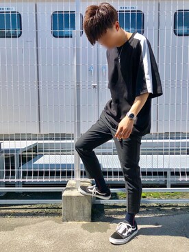 「STUDIOUS（ステュディオス）のアイテム（レッグウェア）」を使った、Matoさん（メンズ・175cm）の秋コーディネート