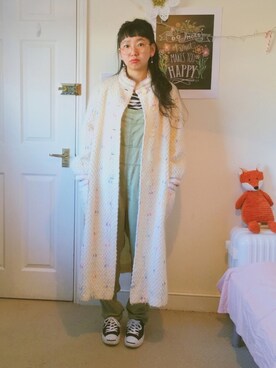 「BDG（ビーディージー）のアイテム（オールインワン・サロペット）」を使った、婧さん（レディース・163cm）の冬コーディネート
