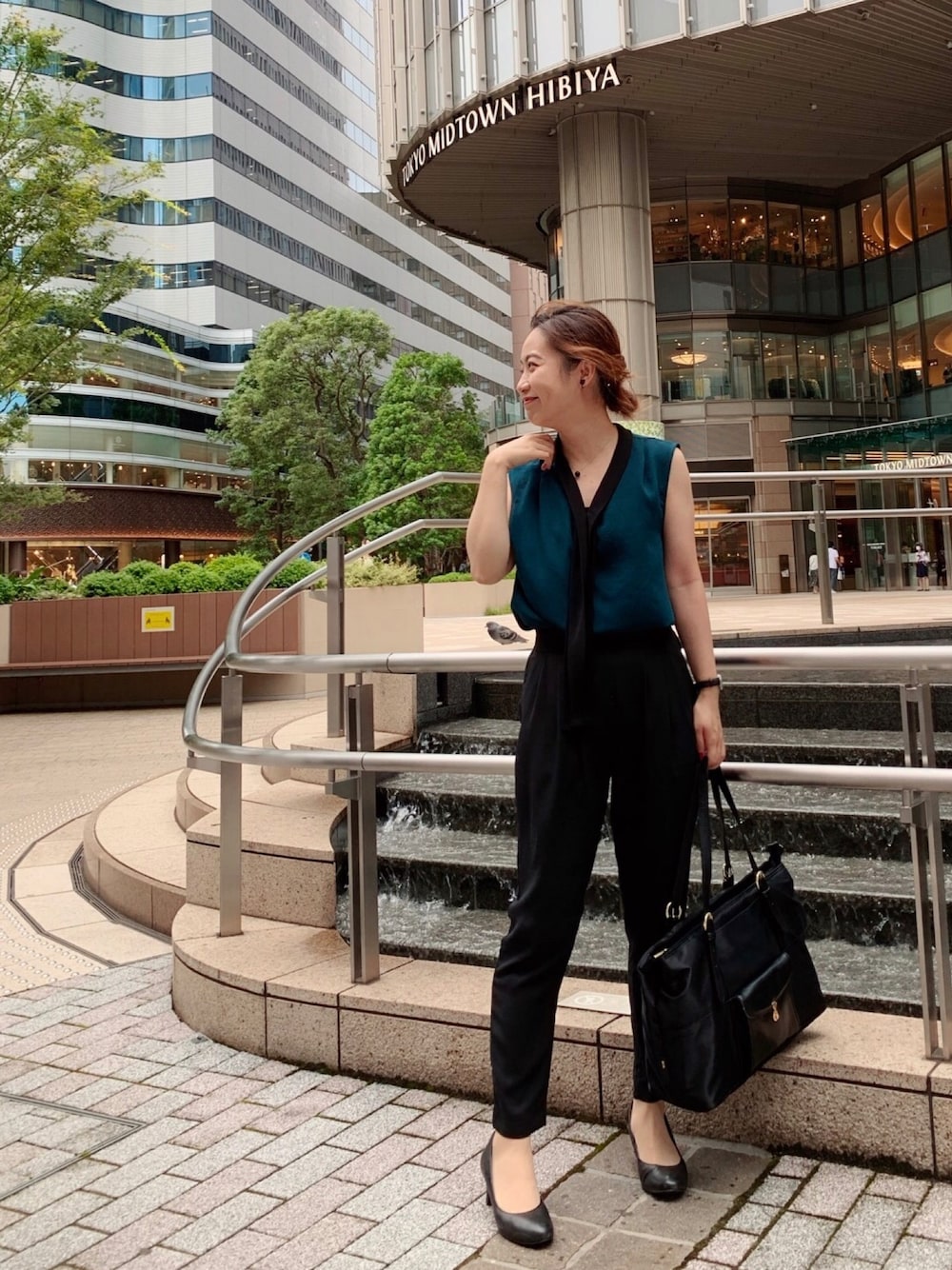 「ビジネススタイル、夏コーデ」｜「ace.のアイテム（ビジネスバッグ、ブラック系）」を使った、Roentgenさん（レディース・152cm）の夏コーディネートの1枚目の写真