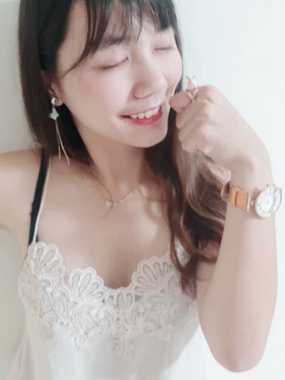 「夏コーデ、夏」｜「eimy のモチーフレースバッククロスキャミソール（キャミソール、ピンク系）」を使った、ルビーさん（レディース・158cm）の夏コーディネートの1枚目の写真