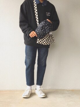 「CONVERSE（コンバース）のCONVERSE コンバース ジャック パーセル / JACK PURCEL（スニーカー）」を使った、Hiroさん（メンズ・170cm）の秋コーディネート