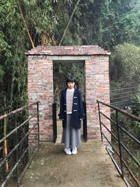 「no brand（ノーブランド）のアイテム（モッズコート）」を使った、小狼的糖果さん（レディース・157cm）の冬コーディネート