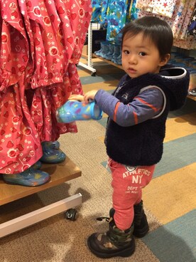 「ZARA KIDS」｜「アイテム（ブルゾン）」を使った、＊SK.HRR＊さん（キッズ・80cm）の冬コーディネート