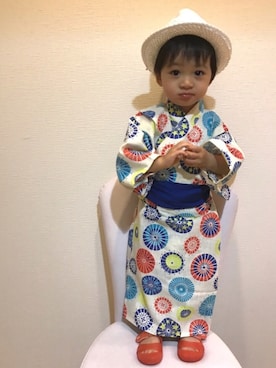 「BREEZE（ブリーズ）のアイテム（浴衣）」を使った、＊SK.HRR＊さん（キッズ・80cm）の夏コーディネート