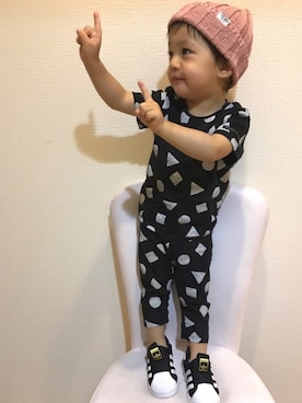「Arnold Palmer（アーノルドパーマー）のアイテム（帽子）」を使った、＊SK.HRR＊さん（キッズ・80cm）の秋コーディネート