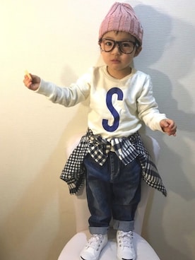 「CONVERSE FESTIVAL 2018」｜＊SK.HRR＊さん（キッズ・90cm）の冬コーディネート