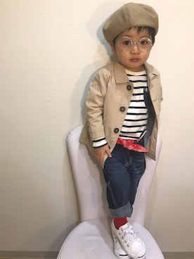 「水筒屋を応援しています」｜＊SK.HRR＊さん（キッズ・90cm）の春コーディネート