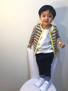 「fafa（フェフェ）のアイテム（トップス）」を使った、＊SK.HRR＊さん（キッズ・90cm）の春コーディネート
