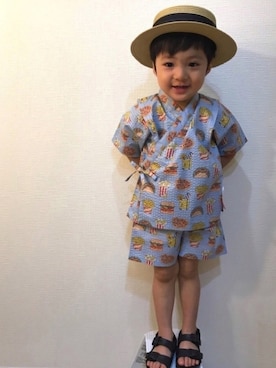 「fafa（フェフェ）のアイテム（浴衣）」を使った、＊SK.HRR＊さん（キッズ・90cm）の夏コーディネート