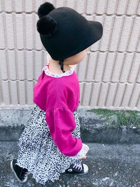 るっちゃんのプチプラ子供服さんの「レオパード柄プリーツスカート」を使ったコーディネート