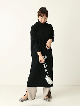 「アイテム（パンプス、グレー系）」を使った、tsuruさん（レディース・155cm）の冬コーディネート