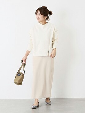 「アイテム（パンプス、グレー系）」を使った、tsuruさん（レディース・155cm）の冬コーディネート