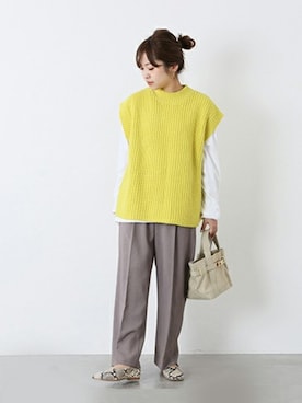 「アイテム（パンプス、グレー系）」を使った、tsuruさん（レディース・155cm）の冬コーディネート