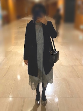 「レースワンピース」｜「アイテム（その他アウター）」を使った、nanairo000716さん（レディース・164cm）の冬コーディネート