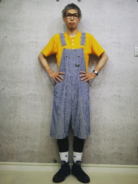 「CABANE de ZUCCa（カバンドズッカ）のアイテム（スニーカー）」を使った、けんけんさん（メンズ・175cm）の夏コーディネート