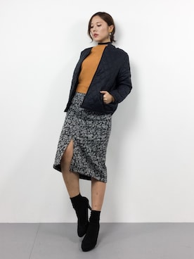 「Samansa Mos2（サマンサ モスモス）のアイテム（ジャケット/アウター）」を使った、黒田デビーさん（レディース・165cm）の冬コーディネート