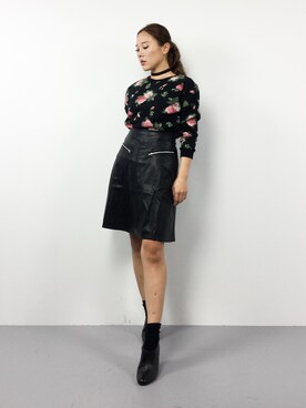 「rps（アールピーエス）のアイテム（スウェット）」を使った、黒田デビーさん（レディース・165cm）の冬コーディネート