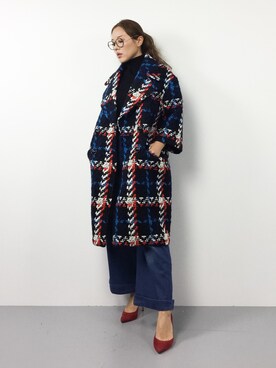 「SLY（スライ）のアイテム（その他アウター）」を使った、黒田デビーさん（レディース・165cm）の冬コーディネート