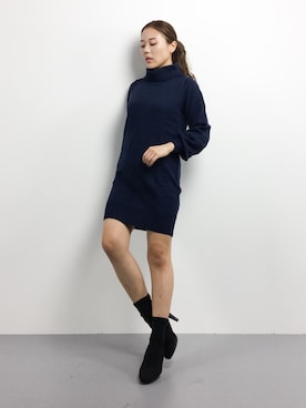 「夢展望（ユメテンボウ）のアイテム（ワンピース/ドレス）」を使った、黒田デビーさん（レディース・165cm）の冬コーディネート