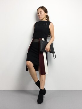 「LILY BROWN（リリーブラウン）のアイテム（その他トップス）」を使った、黒田デビーさん（レディース・165cm）の冬コーディネート