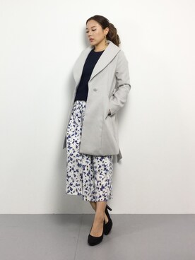 「rienda（リエンダ）のアイテム（その他アウター）」を使った、黒田デビーさん（レディース・165cm）の冬コーディネート