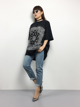 「unrelaxing（アンリラクシング）のアイテム」を使った、黒田デビーさん（レディース・165cm）の冬コーディネート