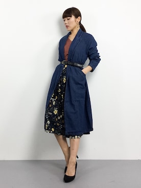 「coca（coca）（コカ）のアイテム（ジャケット/アウター）」を使った、黒田デビーさん（レディース・165cm）の冬コーディネート
