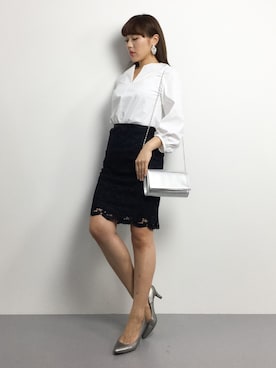 「CLEARIMPRESSION （クリアインプレッション）のアイテム」を使った、黒田デビーさん（レディース・165cm）の春コーディネート