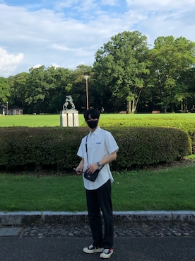 「neos（ネオス）のアイテム（バッグ）」を使った、ゆうやさん（メンズ・171cm）の夏コーディネート