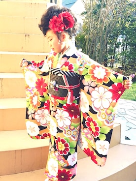 「記念撮影」｜❁◡̈❁くぅ&のん❁◡̈❁さん（キッズ・130cm）の春コーディネート
