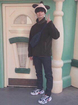 「ディズニーコーデ」｜「アイテム（その他アウター）」を使った、ke199811さん（メンズ・179cm）の冬コーディネート