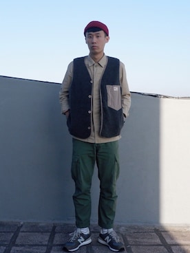 「M.Nii（エムニーイ）のアイテム」を使った、蘇上鳴さん（メンズ・174cm）の冬コーディネート