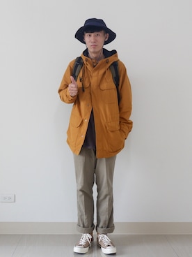 「Hush Puppies（ハッシュパピー）のアイテム（パンツ）」を使った、蘇上鳴さん（メンズ・174cm）の冬コーディネート